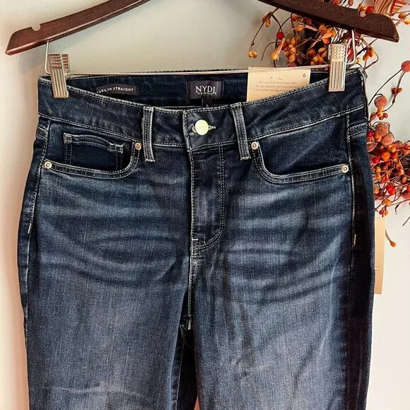 NYDJ Womens Marilyn Vantage Straight-Leg Jeans Sz 6 Zip Fly Lift Tuck Technology - Picture 2 of 11